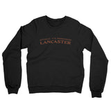 Actually It's Pronounced Lancaster Midweight French Terry Crewneck Sweatshirt-Black-Allegiant Goods Co. Vintage Sports Apparel