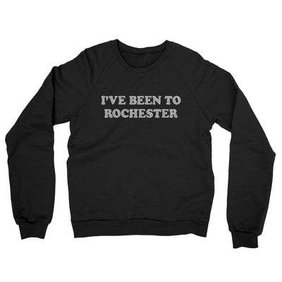 I've Been To Rochester Midweight French Terry Crewneck Sweatshirt-Black-Allegiant Goods Co. Vintage Sports Apparel