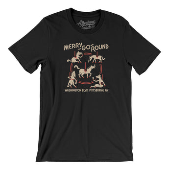 Merry Go Round Pittsburgh Men/Unisex T-Shirt-Black-Allegiant Goods Co. Vintage Sports Apparel