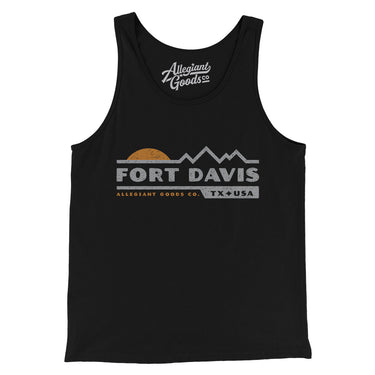 Fort Davis Mountain Sunset Men/Unisex Tank Top-Black-Allegiant Goods Co. Vintage Sports Apparel
