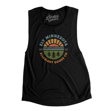 Ely Minnesota Retro Badge Women's Flowey Scoopneck Muscle Tank-Allegiant Goods Co. Vintage Sports Apparel