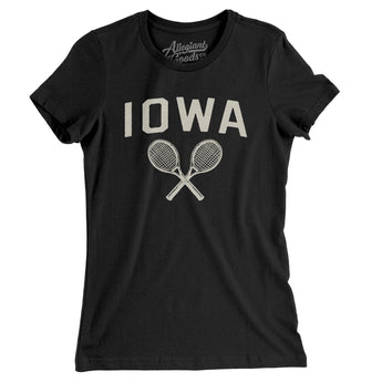 Iowa Tennis Women's T-Shirt-Black-Allegiant Goods Co. Vintage Sports Apparel