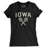 Iowa Tennis Women's T-Shirt-Black-Allegiant Goods Co. Vintage Sports Apparel