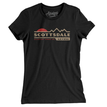 Scottsdale Mountain Sunset Women's T-Shirt-Black-Allegiant Goods Co. Vintage Sports Apparel
