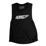 Tennessee State Shape Text Women's Flowey Scoopneck Muscle Tank-Black-Allegiant Goods Co. Vintage Sports Apparel