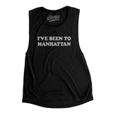 I've Been To Manhattan Women's Flowey Scoopneck Muscle Tank-Black-Allegiant Goods Co. Vintage Sports Apparel