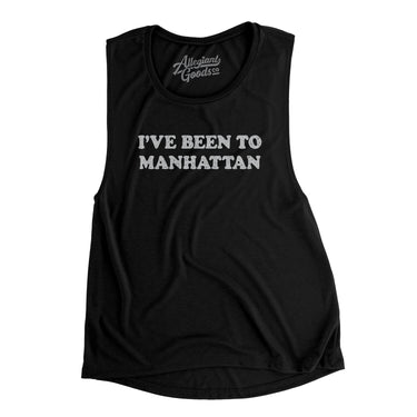 I've Been To Manhattan Women's Flowey Scoopneck Muscle Tank-Black-Allegiant Goods Co. Vintage Sports Apparel