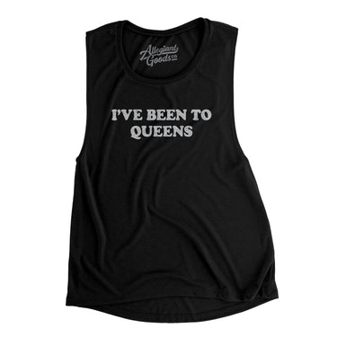 I've Been To Queens Women's Flowey Scoopneck Muscle Tank-Black-Allegiant Goods Co. Vintage Sports Apparel