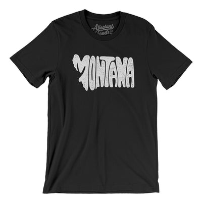 Montana State Shape Text Men/Unisex T-Shirt-Black-Allegiant Goods Co. Vintage Sports Apparel