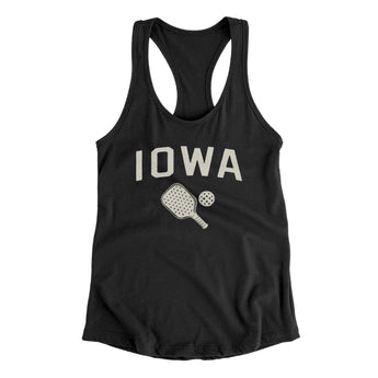Iowa Pickleball Women's Racerback Tank-Black-Allegiant Goods Co. Vintage Sports Apparel