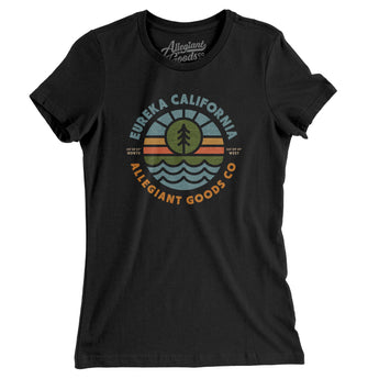 Eureka California Retro Badge Women's T-Shirt-Black-Allegiant Goods Co. Vintage Sports Apparel
