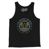 Colorado Springs Retro Badge Men/Unisex Tank Top-Black-Allegiant Goods Co. Vintage Sports Apparel