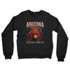 Arizona Football Throwback Mascot Midweight French Terry Crewneck Sweatshirt-Black-Allegiant Goods Co. Vintage Sports Apparel