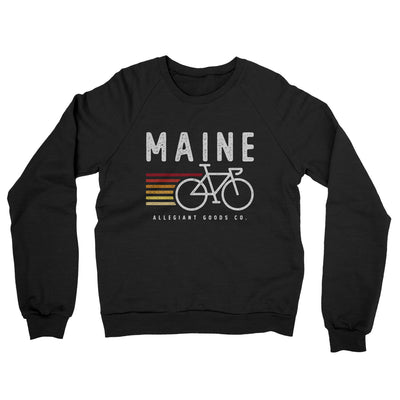 Maine Cycling Midweight French Terry Crewneck Sweatshirt-Black-Allegiant Goods Co. Vintage Sports Apparel