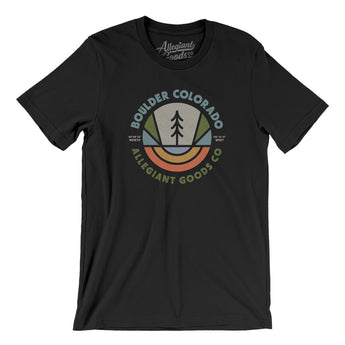 Boulder Colorado Retro Badge Men/Unisex T-Shirt-Black-Allegiant Goods Co. Vintage Sports Apparel