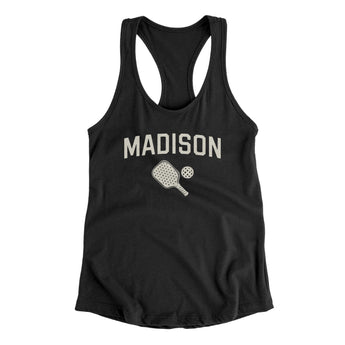 Madison Pickleball Women's Racerback Tank-Black-Allegiant Goods Co. Vintage Sports Apparel