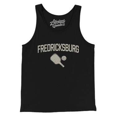 Fredericksburg Pickleball Men/Unisex Tank Top-Black-Allegiant Goods Co. Vintage Sports Apparel