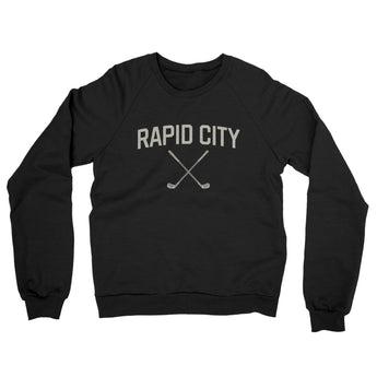 Rapid City Golf Midweight French Terry Crewneck Sweatshirt-Black-Allegiant Goods Co. Vintage Sports Apparel