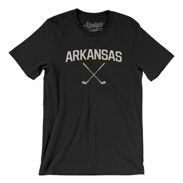 Arkansas Golf Men/Unisex T-Shirt-Black-Allegiant Goods Co. Vintage Sports Apparel