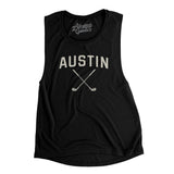 Austin Golf Women's Flowey Scoopneck Muscle Tank-Black-Allegiant Goods Co. Vintage Sports Apparel