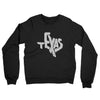 Texas State Shape Text Midweight French Terry Crewneck Sweatshirt-Black-Allegiant Goods Co. Vintage Sports Apparel