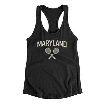 Maryland Tennis Women's Racerback Tank-Black-Allegiant Goods Co. Vintage Sports Apparel