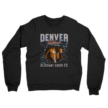 Denver Football Throwback Mascot Midweight French Terry Crewneck Sweatshirt-Allegiant Goods Co. Vintage Sports Apparel