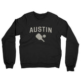 Austin Pickleball Midweight French Terry Crewneck Sweatshirt-Black-Allegiant Goods Co. Vintage Sports Apparel