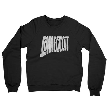 Connecticut State Shape Text Midweight French Terry Crewneck Sweatshirt-Allegiant Goods Co. Vintage Sports Apparel