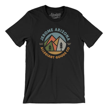 Jerome Arizona Retro Badge Men/Unisex T-Shirt-Black-Allegiant Goods Co. Vintage Sports Apparel