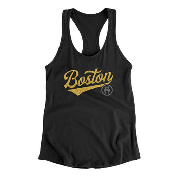 Boston Vintage Script Women's Racerback Tank-Allegiant Goods Co. Vintage Sports Apparel