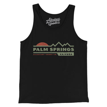 Palm Springs Mountain Sunset Men/Unisex Tank Top-Black-Allegiant Goods Co. Vintage Sports Apparel