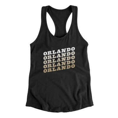 Orlando Vintage Repeat Women's Racerback Tank-Black-Allegiant Goods Co. Vintage Sports Apparel