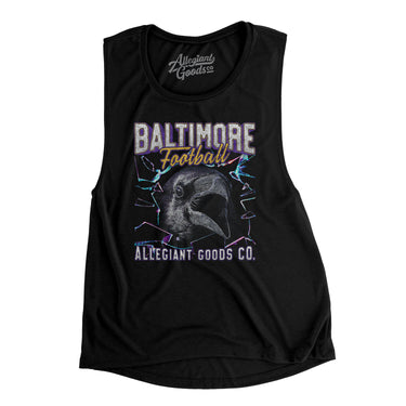 Baltimore Football Throwback Mascot Women's Flowey Scoopneck Muscle Tank-Allegiant Goods Co. Vintage Sports Apparel