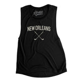 New Orleans Golf Women's Flowey Scoopneck Muscle Tank-Black-Allegiant Goods Co. Vintage Sports Apparel