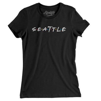 Seattle Friends Women's T-Shirt-Black-Allegiant Goods Co. Vintage Sports Apparel