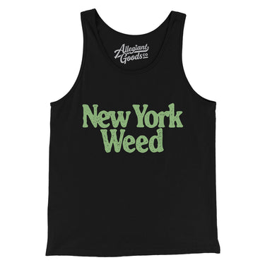 New York Weed Men/Unisex Tank Top-Black-Allegiant Goods Co. Vintage Sports Apparel