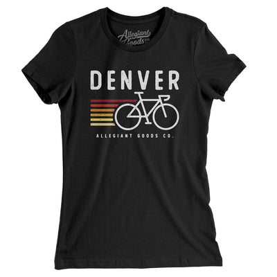 Denver Cycling Women's T-Shirt-Black-Allegiant Goods Co. Vintage Sports Apparel