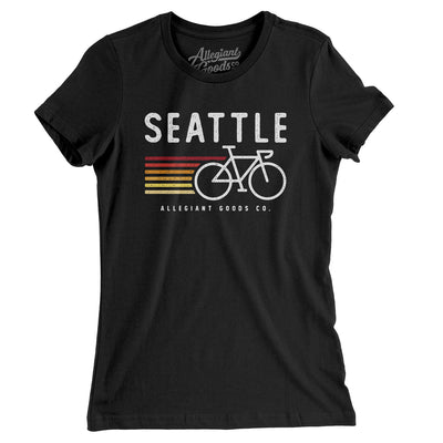Seattle Cycling Women's T-Shirt-Black-Allegiant Goods Co. Vintage Sports Apparel