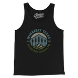 Wimberly Texas Retro Badge Men/Unisex Tank Top-Black-Allegiant Goods Co. Vintage Sports Apparel