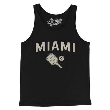Miami Pickleball Men/Unisex Tank Top-Black-Allegiant Goods Co. Vintage Sports Apparel