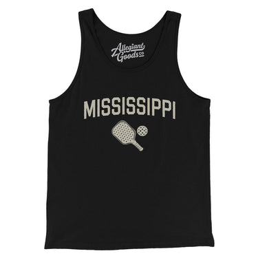 Mississippi Pickleball Men/Unisex Tank Top-Black-Allegiant Goods Co. Vintage Sports Apparel