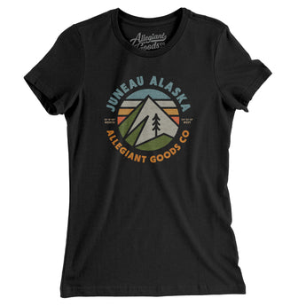 Juneau Alaska Retro Badge Women's T-Shirt-Black-Allegiant Goods Co. Vintage Sports Apparel