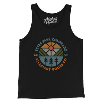 Estes Park Colorado Retro Badge Men/Unisex Tank Top-Black-Allegiant Goods Co. Vintage Sports Apparel