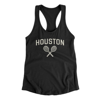 Houston Tennis Women's Racerback Tank-Black-Allegiant Goods Co. Vintage Sports Apparel