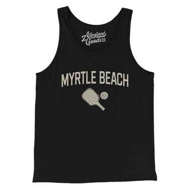 Myrtle Beach Pickleball Men/Unisex Tank Top-Black-Allegiant Goods Co. Vintage Sports Apparel