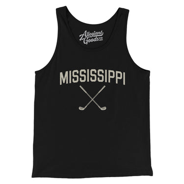 Mississippi Golf Men/Unisex Tank Top-Black-Allegiant Goods Co. Vintage Sports Apparel