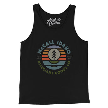 Mccall Idaho Retro Badge Men/Unisex Tank Top-Black-Allegiant Goods Co. Vintage Sports Apparel