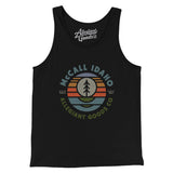 Mccall Idaho Retro Badge Men/Unisex Tank Top-Black-Allegiant Goods Co. Vintage Sports Apparel