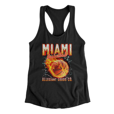 Miami Basketball Throwback Mascot Women's Racerback Tank-Allegiant Goods Co. Vintage Sports Apparel